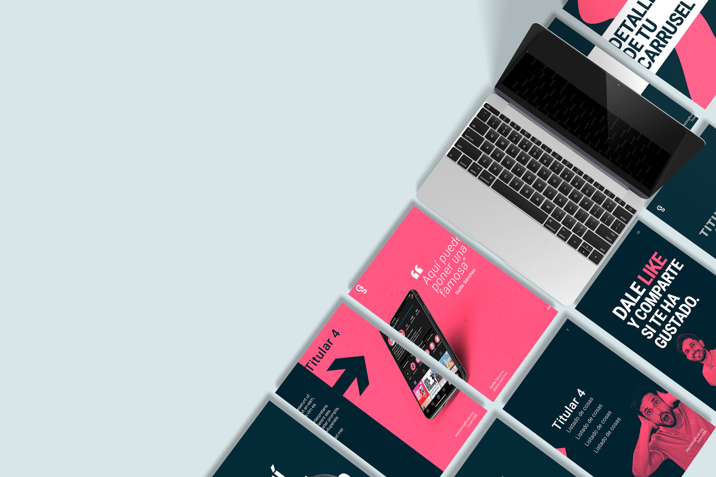 Plantilla para crear carruseles en Instagram